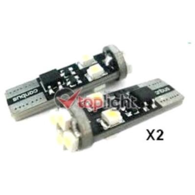 LP39206 LED SMD CANBAS 12V 8 SMD EPISTAR W2.1x9.5d T10 Lamps (2PCS)