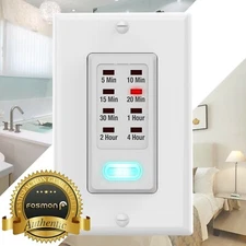 Fosmon In Wall Switch Gang Countdown Programmable Timer Auto Bathroom Fan Light