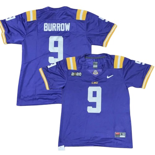 Joe Burrow 9 LSU Tigers 2020 Patch MEN Stitched Jersey Purple / White eBay
