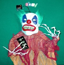 5Ft Halloween DECOR Hanging KILLER CLOWN   Scary Sound Light Motion Activated