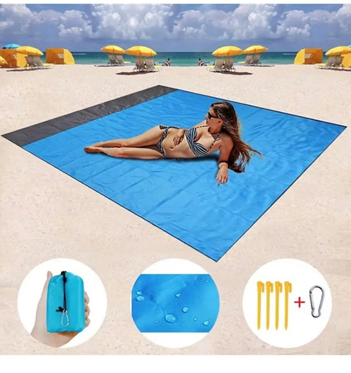 Beach Blanket Sandproof Large Beach Mat Big Compact Sand Free