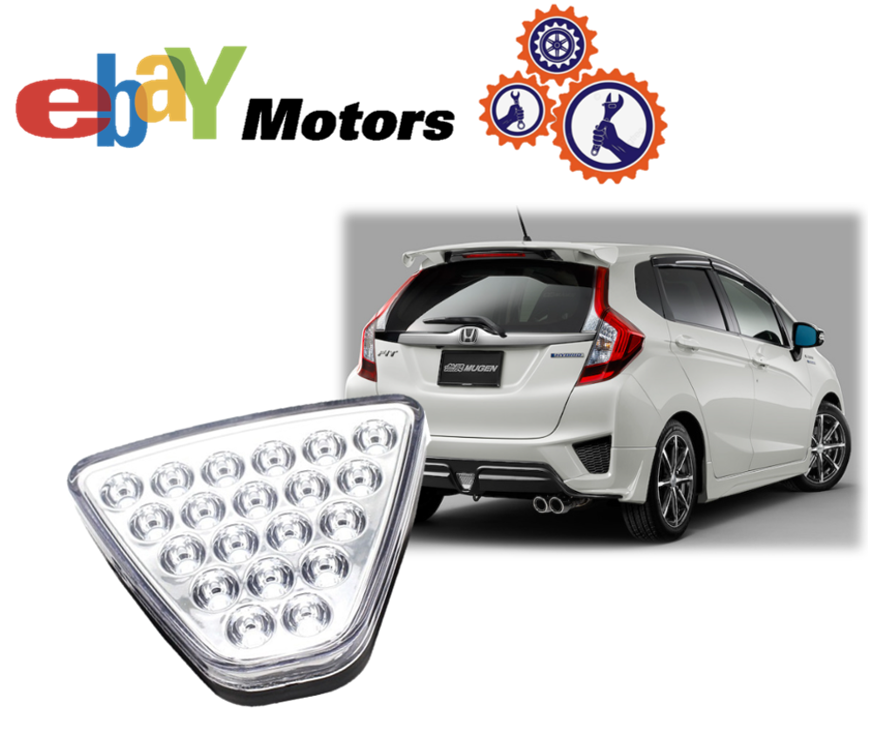 Clear LED Rear Bumper Brake Lamp For Honda Jazz Fit City Mugen RS 