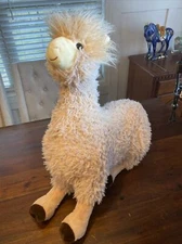 Hugfun Large Llama Alpaca 28” Shaggy Fluffy Plush! Soft! Beige Tan Llama