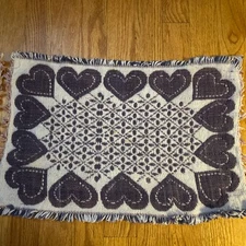 Set Of two vintage woven heart placemats Vintage 90s Cottage