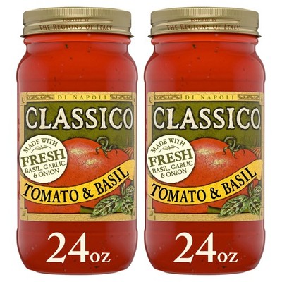 Tomato Basil Pasta Sauce 24 oz Jar 2 Pack Italian Homestyle Cooking