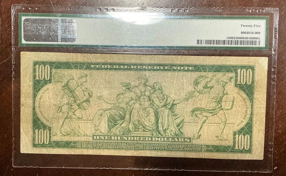 PMG 25 FR#1099 1914 $100  LARGE SIZE FEDERAL RESERVE NOTE NICE TYPE!!! - Image 2 of 2