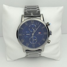 Tommy Hilfiger Kane 1791456 Multifunction Blue Dial Gunmetal Bracelet Mens Watch