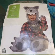 Baby Wolf Costume Infant Size 12-24 Months 4 Piece Little Red Riding Hood Animal