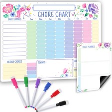 Magnetic Chore Chart 11.5x15" - Dry Erase Chore Chart For Kids  Adults