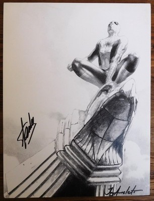 AMAZING SPIDER-MAN PRINT POSTER SIGNED STAN LEE & JAY ANACLETO MARVEL COMICS