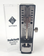 Wittner Taktell Super Mini Metronome Black Mechanical Wind Up Germany Case