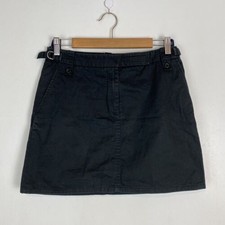 French Connection Womens Faded Black A Line Skirt Size 8 GUC Button Miss SW1FC2