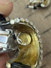 Vintage Linda Joyce Signed Black and Clear Rhinestone Clip On Earrings — photo 8