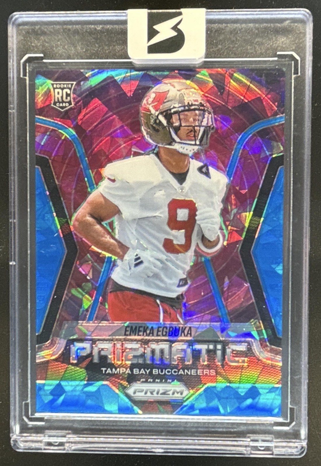 2025 Panini Prizm Emeka Egbuka Prizmatic RC Blue Ice Rookie #/99 Buccaneers