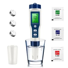 5 in 1 TDS Meter PH Tester, 0.01 High Accuracy Digital PH Meter for Water