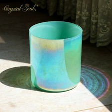 Crystal Soul Meditation Singing Bowl 432Hz Green Customizable with Accessories