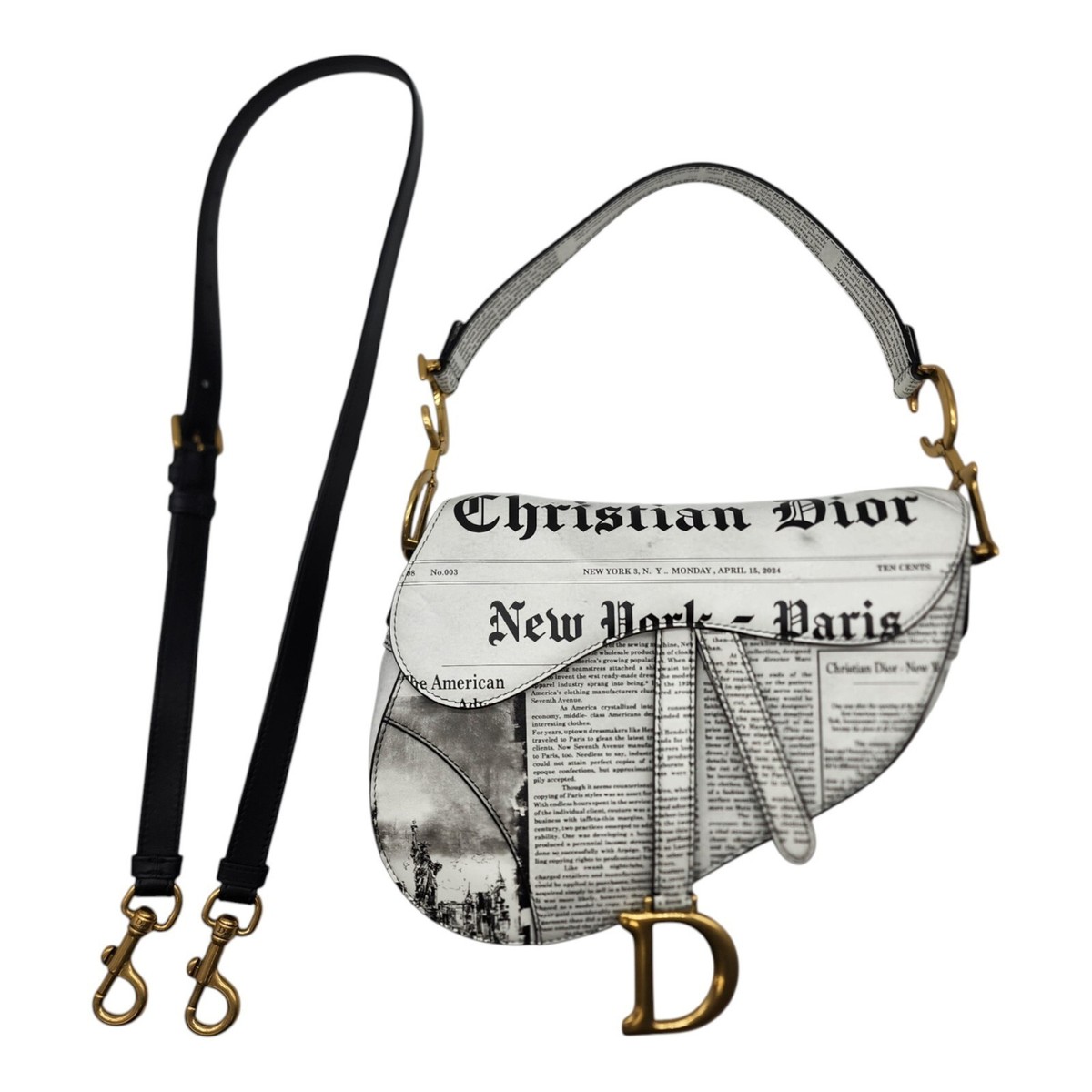 Christian Dior ニュースペーパープリント ボディバッグ GIFTABLE Rare Dior Newspaper Limited Edition Saddle Bag 2024