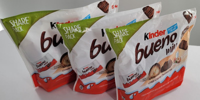 3 Share Packs of Kinder Bueno Mini Crispy Creamy Milk Chocolates 5.7 Ounce each
