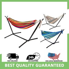 Hammock Portable Camping with Stand Outdoor Patio Swing for 2 Person Carrying