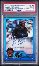 2023 TOPPS CHROME UPDATE AUTO BLUE REFRACTOR #ACXE XAVIER EDWARDS 93/150 PSA 9