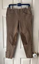 Ralph Lauren Ponte Riding Pants Womens Size 8 Tan Equestrian Brown Horse