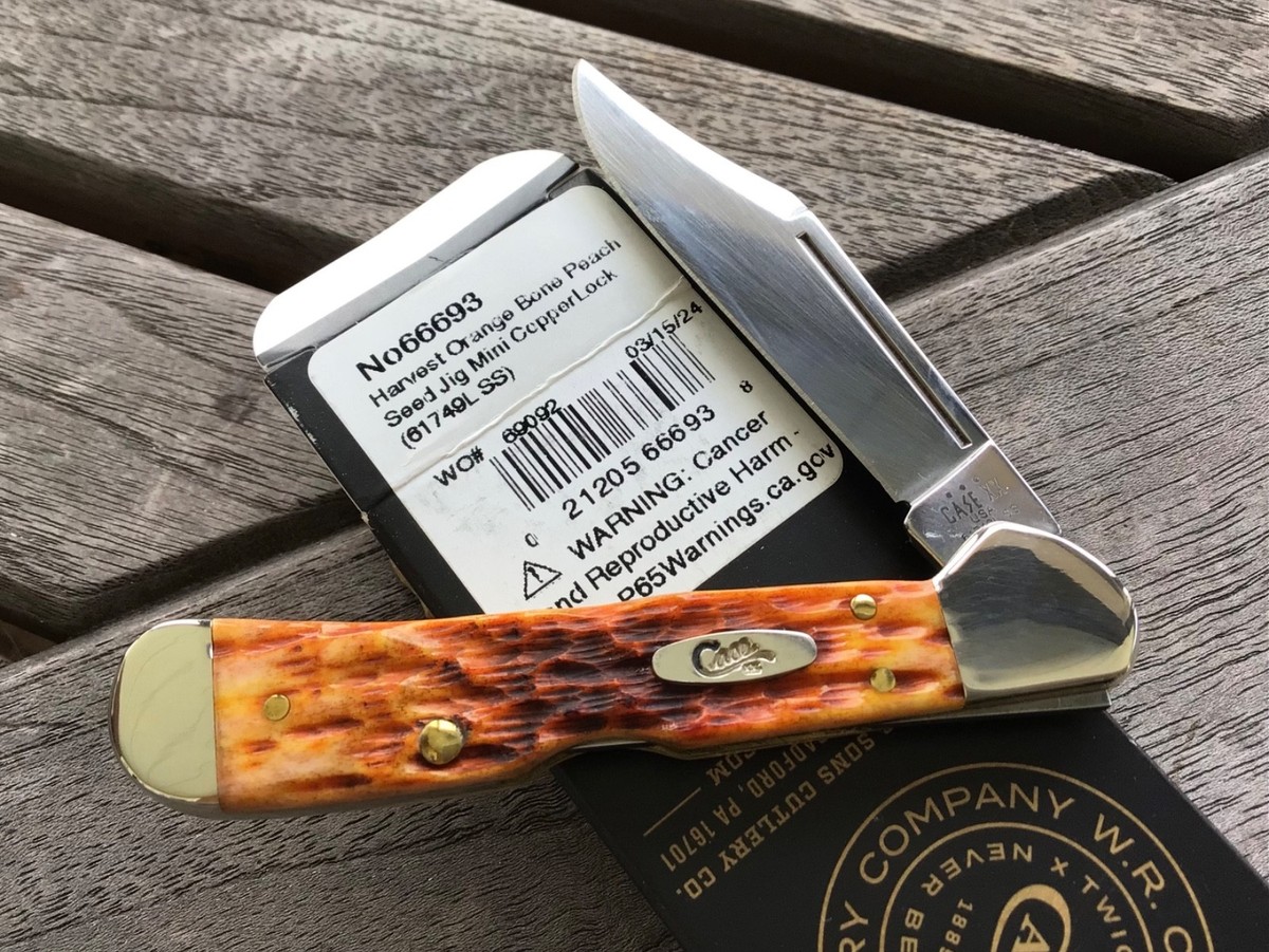 Case XX 2024 Mini Copperlock Harvest Orange Peach Seed Jig Lock