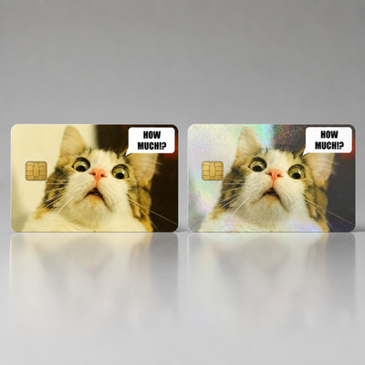 Funny How Much Cat Meme Debit Card Credit Card Skin Vinyl Sticker