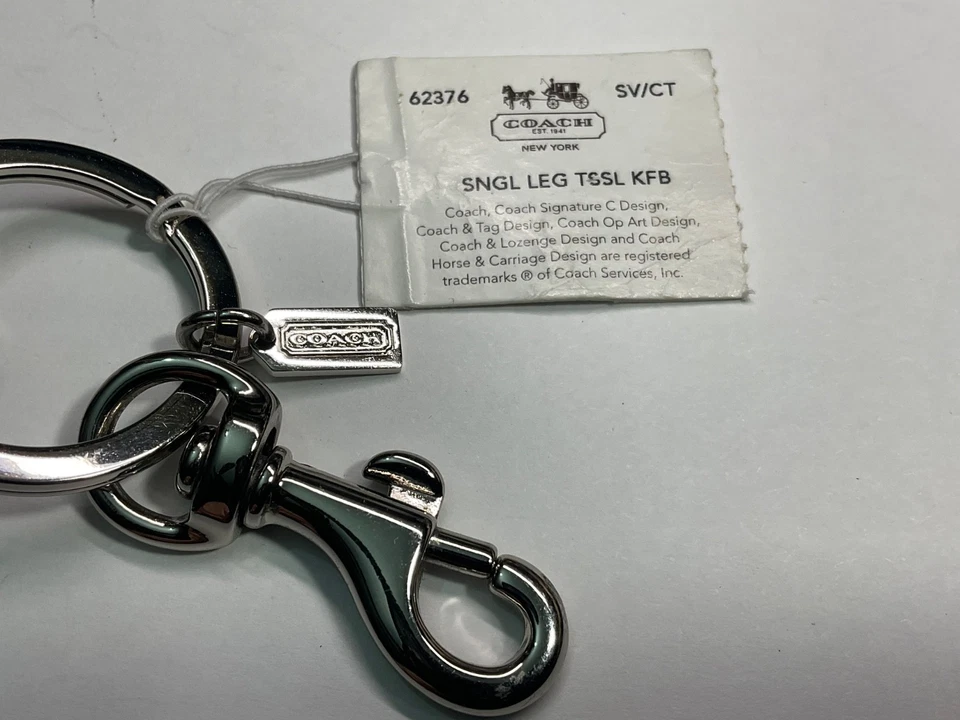 COACH Legacy Cuero Borla Bolso Dije Llavero Llavero Nuevo con Etiquetas 62376 Foto 3 de 4