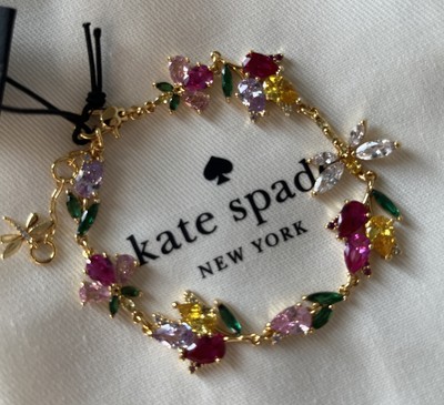 NWT Kate Spade Greenhouse Floral Bracelet Gold Tone Multi | eBay