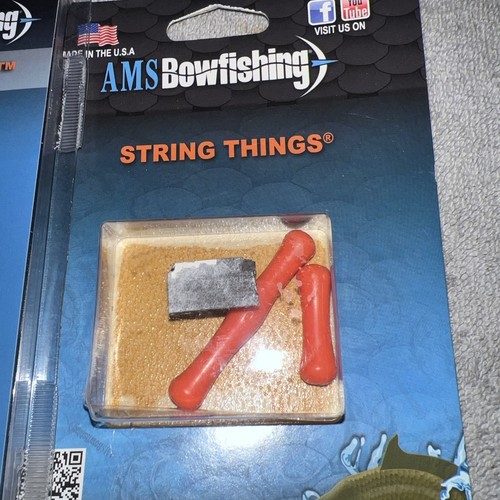 AMS Bowfishing String Things Finger Savers Orange 2 lot Easy Install NEW fishing - Picture 4 of 5