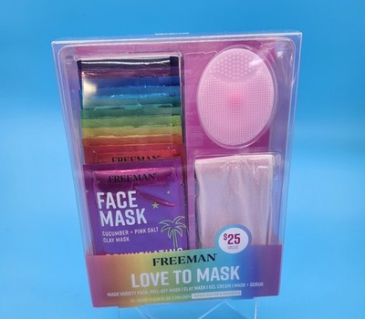 Freeman Love to Mask Variety Pack | 12 Facial Masks + Buffer & Headband | New...