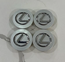 (4X) LEXUS Silver & Chrome Badge Logo 62MM Wheel Center Caps Hub 42603-30590