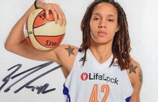 BRITTNEY GRINER WNBA Mercury Basketball Auto Autographed Signed 4x6 Photo