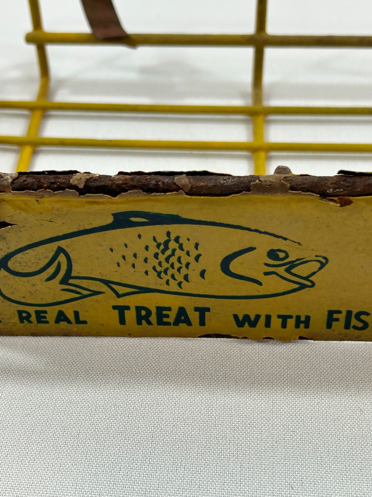 Vintage Hellmann’s Tartar Sauce Rack Display 17"x5"x2.5" “A Real Treat w/ Fish”
