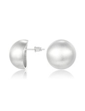 Chunky Silver Stud Earrings for Women Silver Plated 925 Sterling Silver Brushed