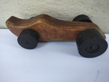 Vintage Derby Car Pinewood Handmade Rustic Wooden Toy