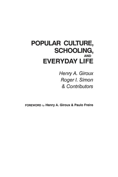 Henry Giroux (U. A.) | Popular Culture | Taschenbuch | Englisch (1989) | Praeger-image
