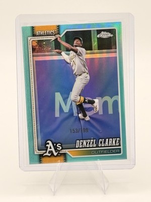 Denzel Clarke 2026 Topps Chrome Baseball Aqua Refractor /199 Athletics 