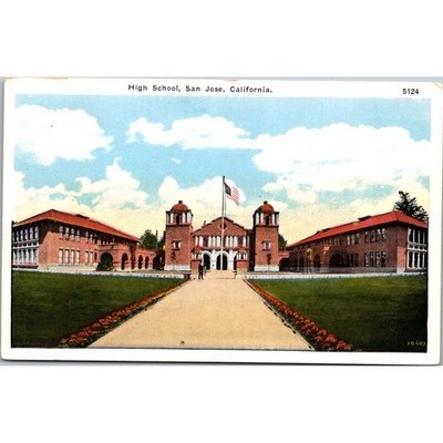Vintage High School San Jose California CA Pacific Novelty Postcard A21