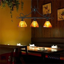 Fixture Large Pendant Lamp Tiffany Stained Glass Chandelier Indoor Ceiling Light