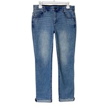 Democracy Ab Solution Straight Cuffed Ankle Jeans Women's 6 Stretch