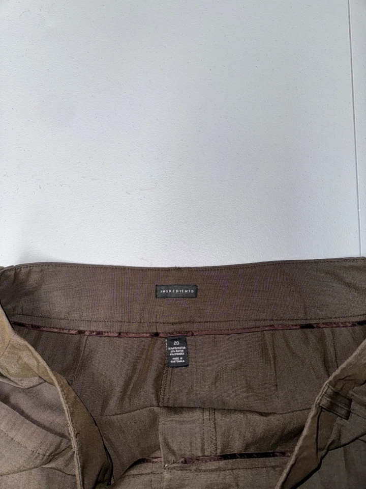 Calça Ingredients feminina tamanho 20 ajuste moderno bootcut cintura alta elástica marrom - Imagem 4 de 4