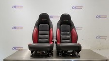 06 Chevy Corvette C6 Z06 Power Memory Heated Seat Set Pair Red And Black Leather 06 Chevy Corvette C6 Z06 Power Memory Heated Seat Set Pair Red And Black Leather