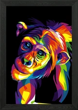 Monkey Pop Art Framed Wall Art Poster Canvas Print Picture
