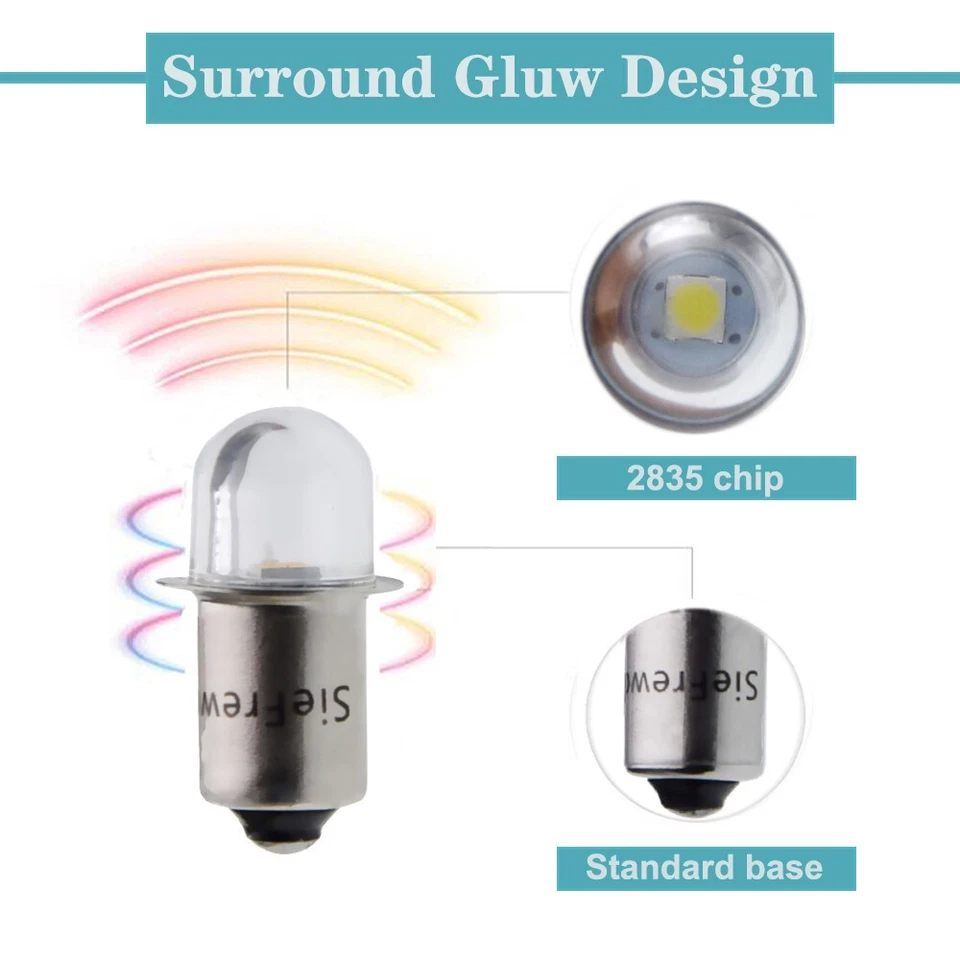P13.5S PR2 LED Bulb White 3V 4.5V 6V 12V 18V AC Replace Flashlight Torch Lamp - Image 4 of 4