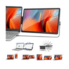 Laptop Screen Extender, 11.6 Inch Mini Game Monitor 360  Rotatable Attachab
