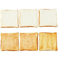 6 PCS Artificial Bread Slices Toast Realistic Fake Food Display Model Props