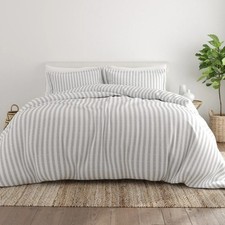 Light Gray Puffed Rugged Stripes 3-Piece Duve...