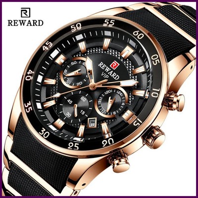 Men's Luxury Big Dial Chronograph Quartz Watch Waterproof Automatic Date