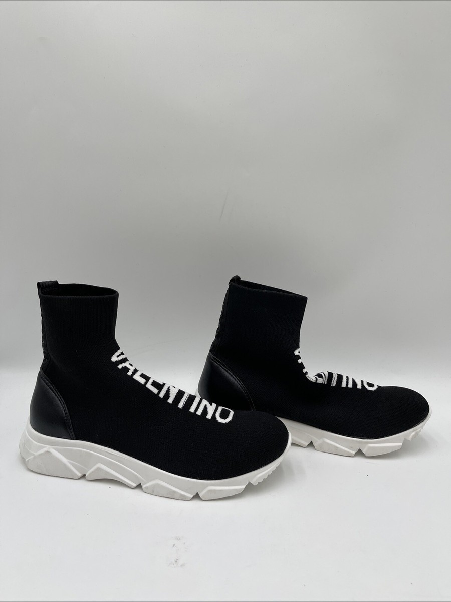 Valentino By MarioLogo Black Stretch Knit Slip On Fashion  display picture 3
